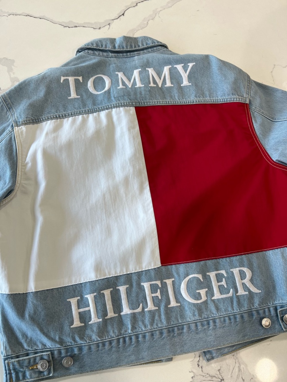 Men’s Tommy Hilfiger' Denim Jacket - Red, White, & Blue